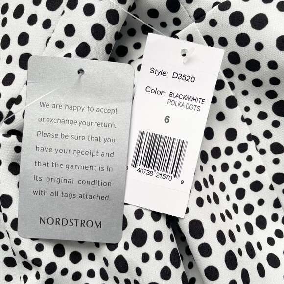 NWT Alexia Admor Dress White Black Polka Dots Cap Sleeve Sheath Women’s Size 6 - Picture 13 of 16
